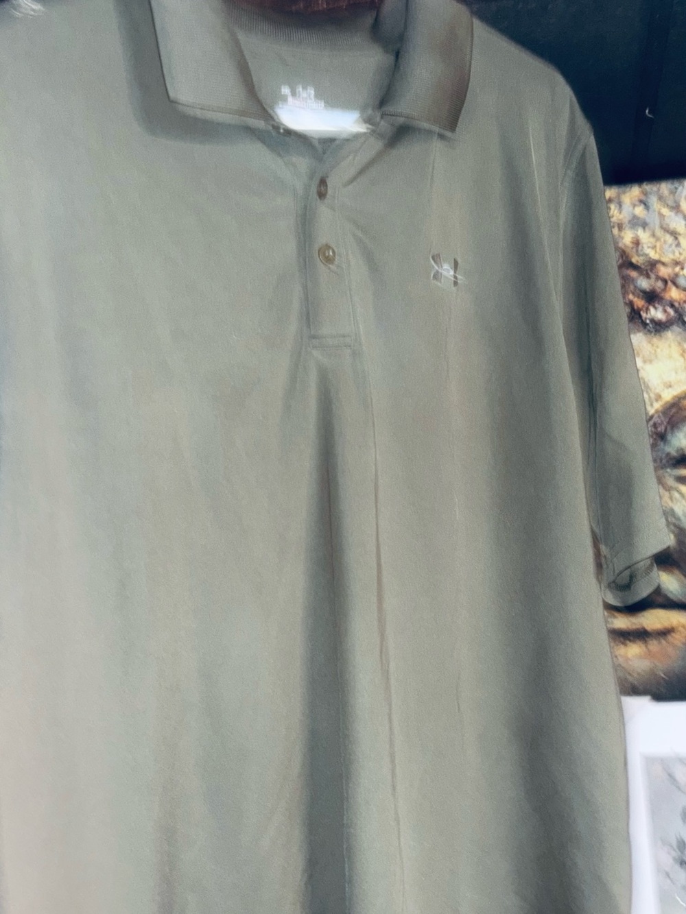 Under Armour Men’s Olive Polo Shirt with Subtle Logo